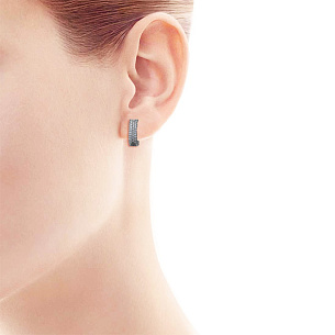 Серьги из серебра с фианитом