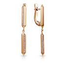 Серьги с английским замком из красного золота с бриллиантами