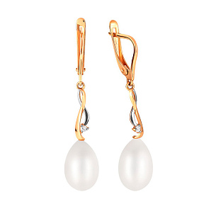 Серьги с английским замком из красного золота