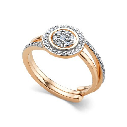 Кольцо из красного золота с бриллиантами