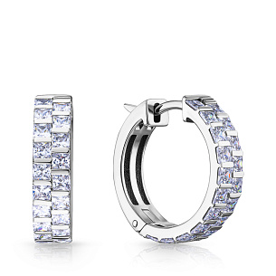 Серьги Конго из серебра с фианитами