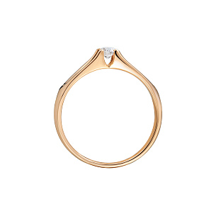 Золотое кольцо помолвочное с бриллиантом