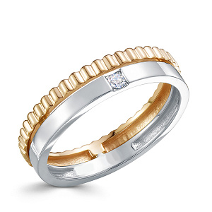 Кольцо из красного золота с бриллиантом