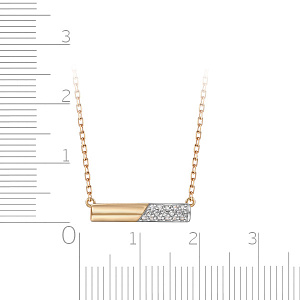 Колье из красного золота с фианитом