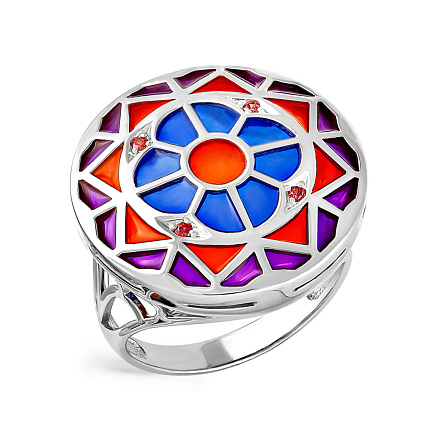 Кольцо из серебра с фианитами