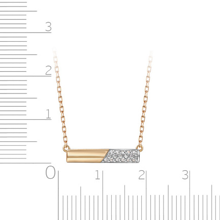 Колье из красного золота с фианитом