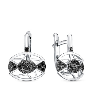 Серьги из белого золота с бриллиантами