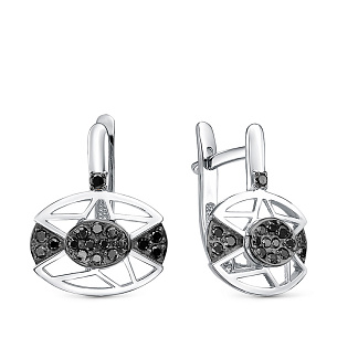 Серьги из белого золота с бриллиантом