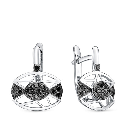 Серьги из белого золота с бриллиантами