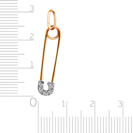 Подвеска из красного золота с фианитом