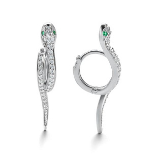 Серьги из белого золота с бриллиантом