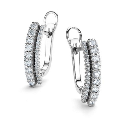 Серьги из белого золота с бриллиантами