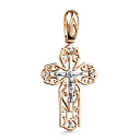 Крест из красного золота с бриллиантами