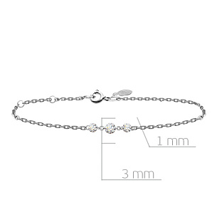 Браслет декоративный из белого золота с бриллиантами, плетение якорное