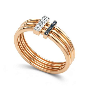 Кольцо из красного золота с бриллиантом