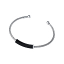 Браслет декоративный из серебра с каучуком