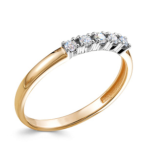 Кольцо из красного золота с бриллиантом