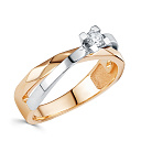 Кольцо из красного золота с бриллиантом