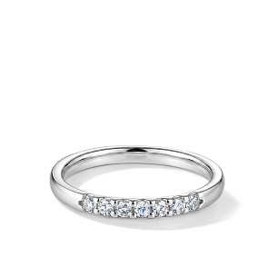 Кольцо обручальное из белого золота с бриллиантами