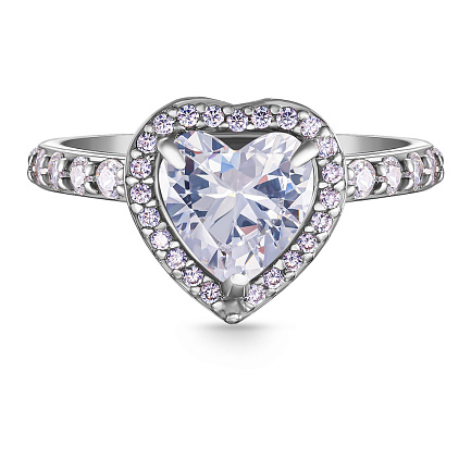 Кольцо из серебра с фианитом