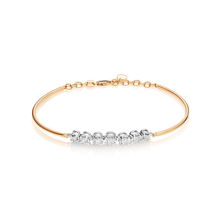 Браслет декоративный из красного золота с бриллиантами