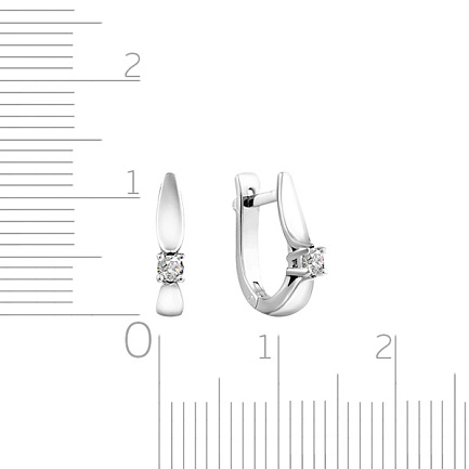 Серьги с английским замком из белого золота с бриллиантами