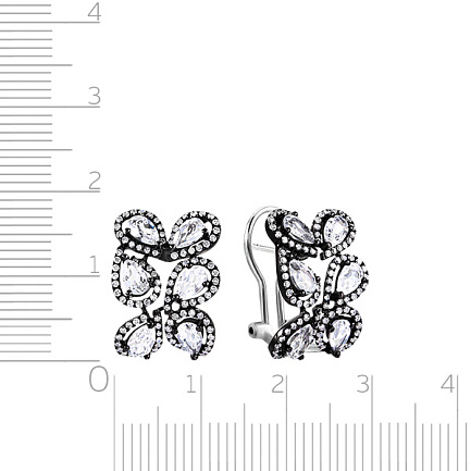 Серьги с французским замком из белого золота с бриллиантами