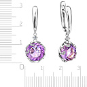 Серьги с английским замком из белого золота с бриллиантами