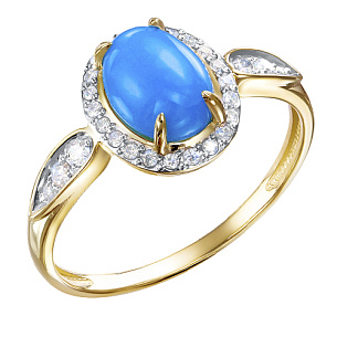 Кольцо из желтого золота с бриллиантом