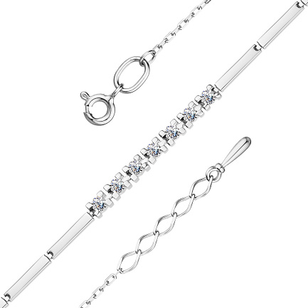 Браслет декоративный из белого золота с бриллиантами