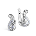 Серьги с английским замком из белого золота с бриллиантом