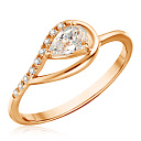 Кольцо из красного золота с фианитом