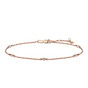 Браслет на ногу декоративный из красного золота с бриллиантами, плетение якорное