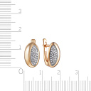 Серьги с английским замком из красного золота с фианитом