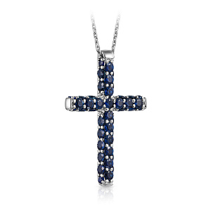 Колье из белого золота с сапфирами