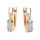 Серьги с английским замком из красного золота с бриллиантами