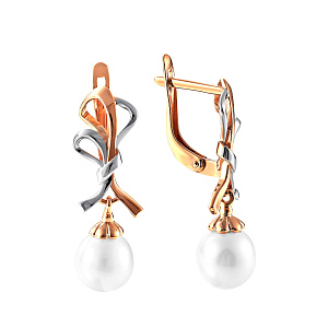 Серьги с английским замком из красного золота