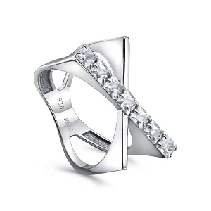 Кольцо из серебра с топазами