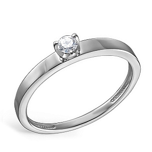 Кольцо из белого золота с бриллиантом