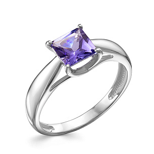 Кольцо из белого золота с танзанитом