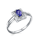 Кольцо из белого золота с бриллиантами, танзанитом