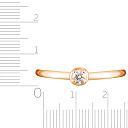 Кольцо из красного золота с бриллиантом