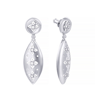 Пусеты из серебра с фианитом