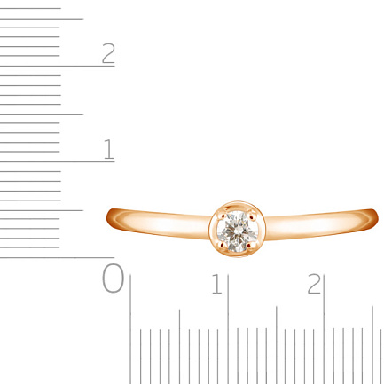 Кольцо из красного золота с бриллиантом