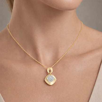 Подвеска из желтого золота с фианитами