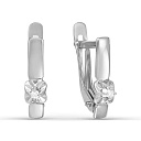 Серьги с английским замком из белого золота с бриллиантами
