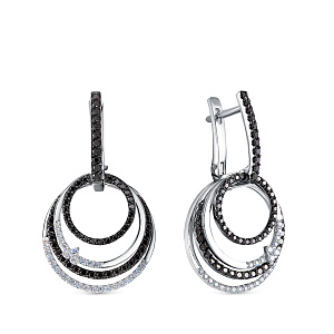 Серьги из белого золота с бриллиантами