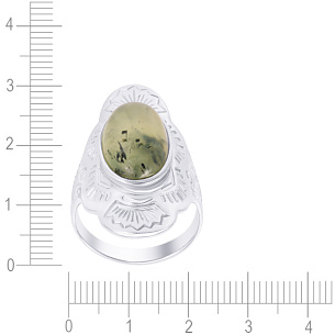 Кольцо из серебра с пренитом