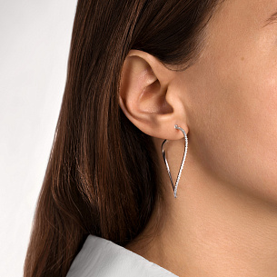 Серьги из белого золота с бриллиантами