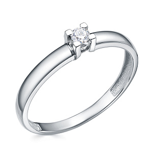 Кольцо из белого золота с бриллиантом